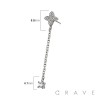 316L SURGICAL STEEL THREADLESS PUSH IN STAR CLOVER CZ TOP PART